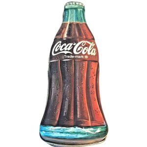 Vtg Coca Cola Bottle Tin Metal Box 1996 Coke Collectible Empty